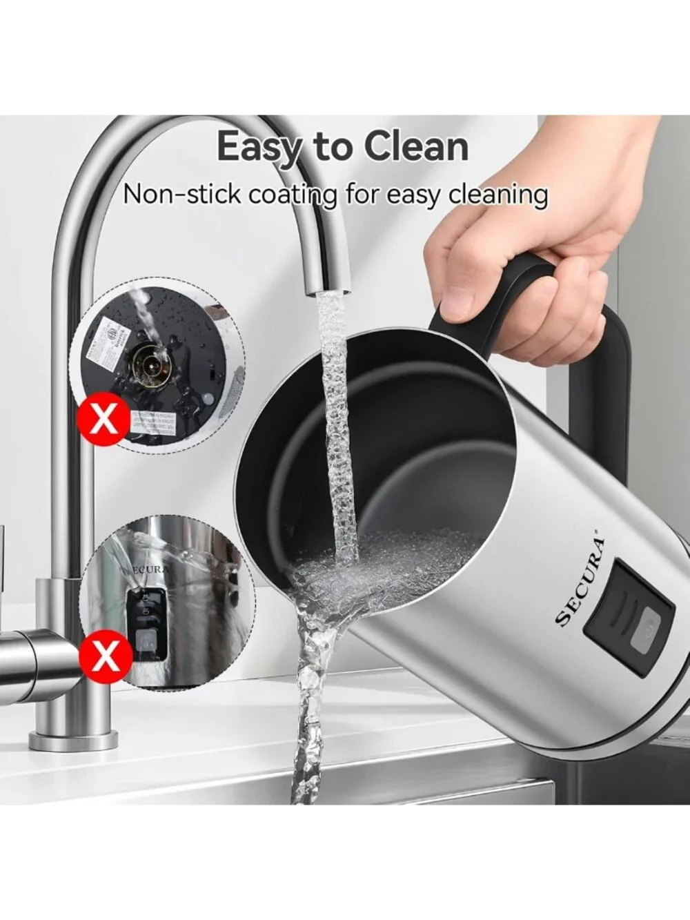 Electric Milk Frother & Steamer - Automatic Hot & Cold Foam Maker, Easy Clean